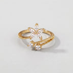 Women's Crystal Flower Ring