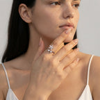 Women's Crystal Flower Ring