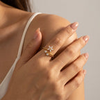 Women's Crystal Flower Ring