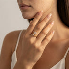 Women's Crystal Flower Ring