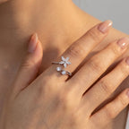 Women's Crystal Flower Ring