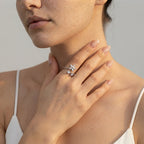 Women's Crystal Flower Ring