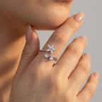 Women's Crystal Flower Ring
