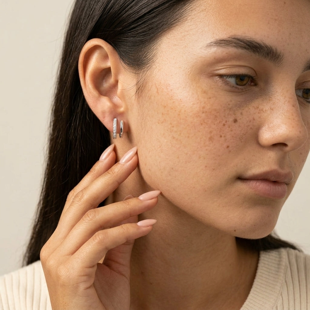 Women's Crystal Huggie Earrings