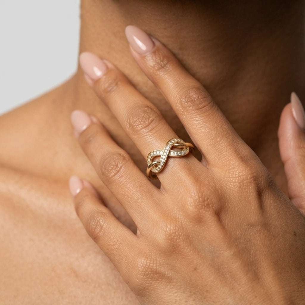 Women's Crystal Infinity Ring