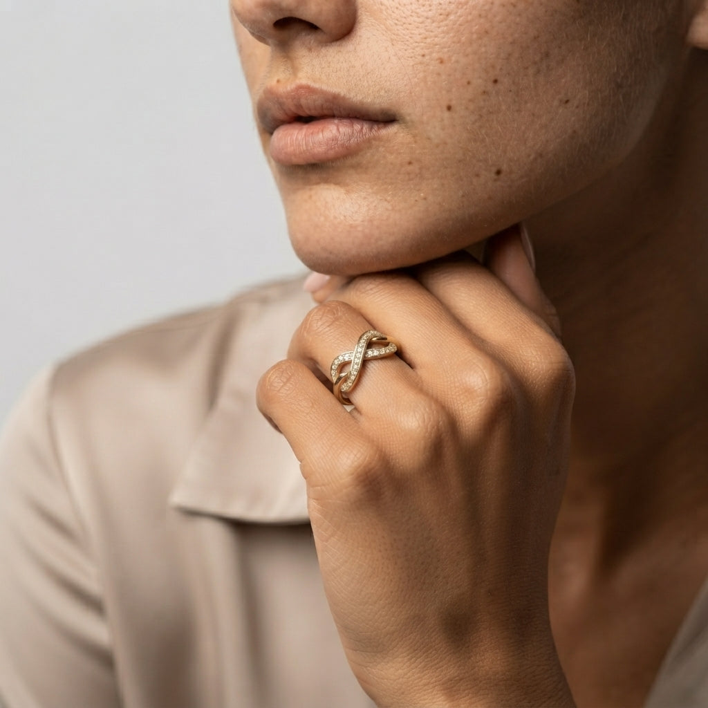 Women's Crystal Infinity Ring