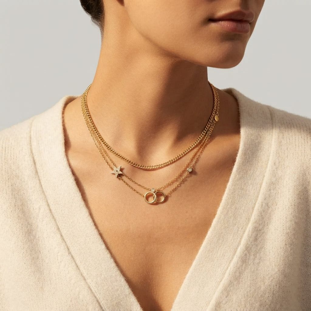 Women's Crystal Layered Necklace