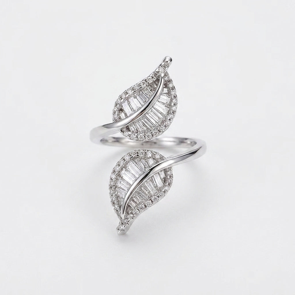 Women's Crystal Leaf Ring