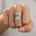 Women's Crystal Leaf Ring