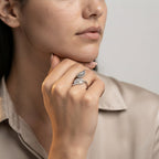 Women's Crystal Leaf Ring