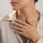 Women's Crystal Leaf Ring