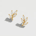 Women's Crystal Leaf Stud Earrings