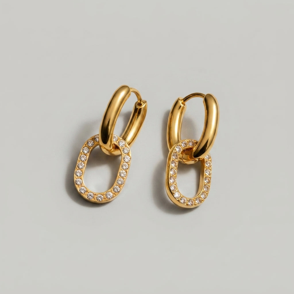 Women's Crystal Link Earrings
