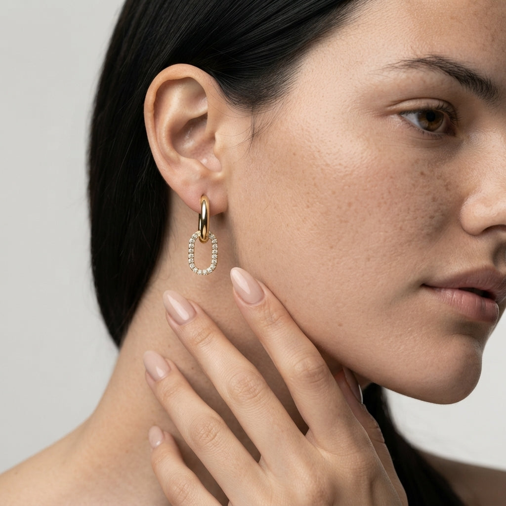 Women's Crystal Link Earrings