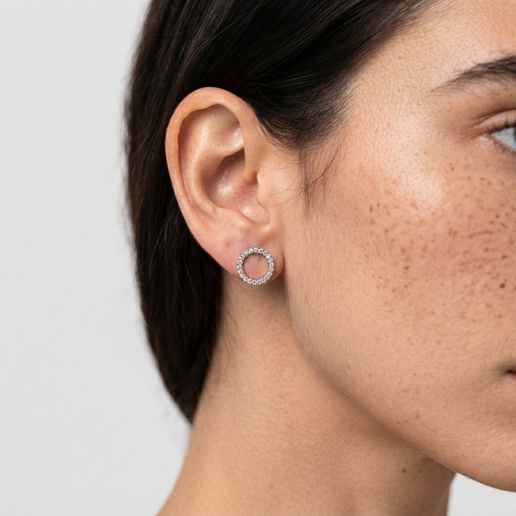 Women's Crystal Round Stud Earrings