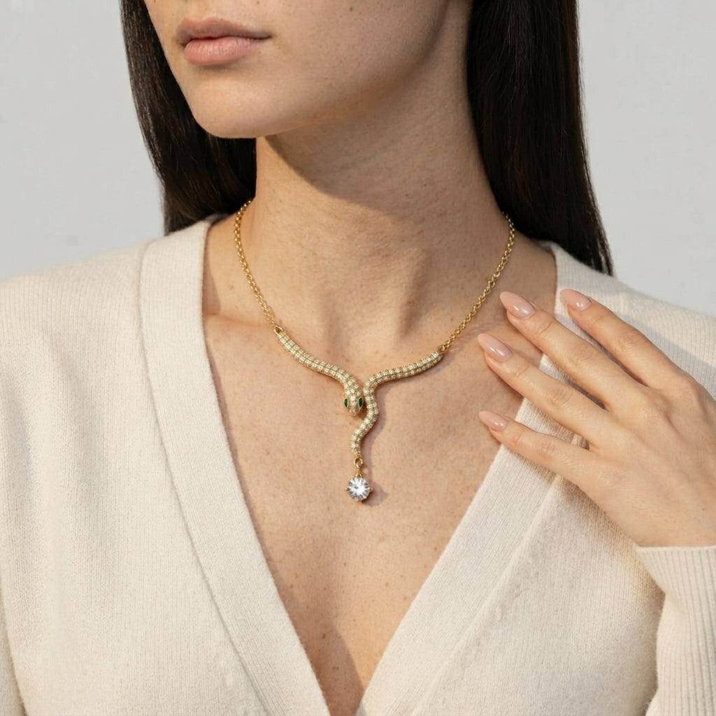 Women's Crystal Snake Necklace