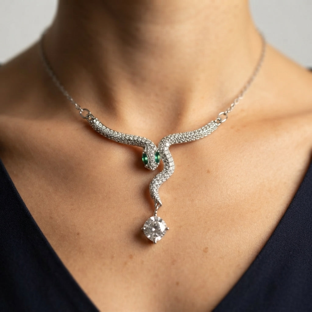 Women's Crystal Snake Necklace