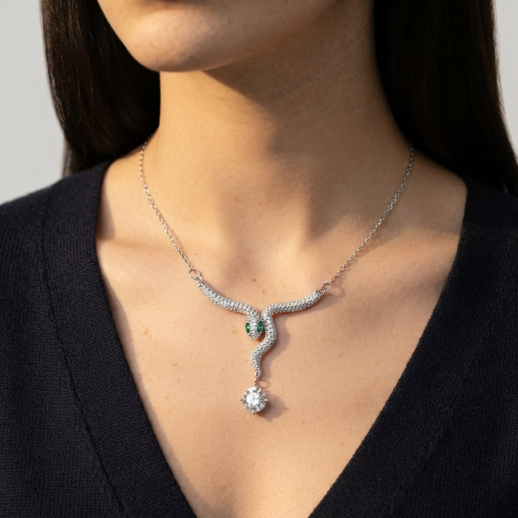 Women's Crystal Snake Necklace