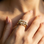 Women's Crystal Stacking Ring