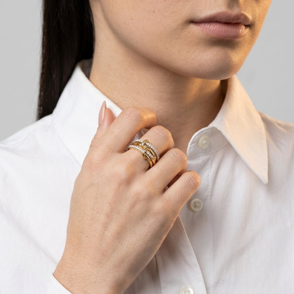 Women's Crystal Stacking Ring
