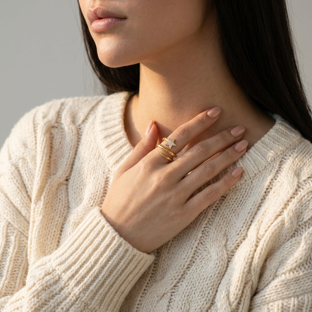 Women's Crystal Star Ring