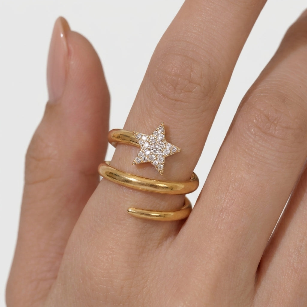 Women's Crystal Star Ring