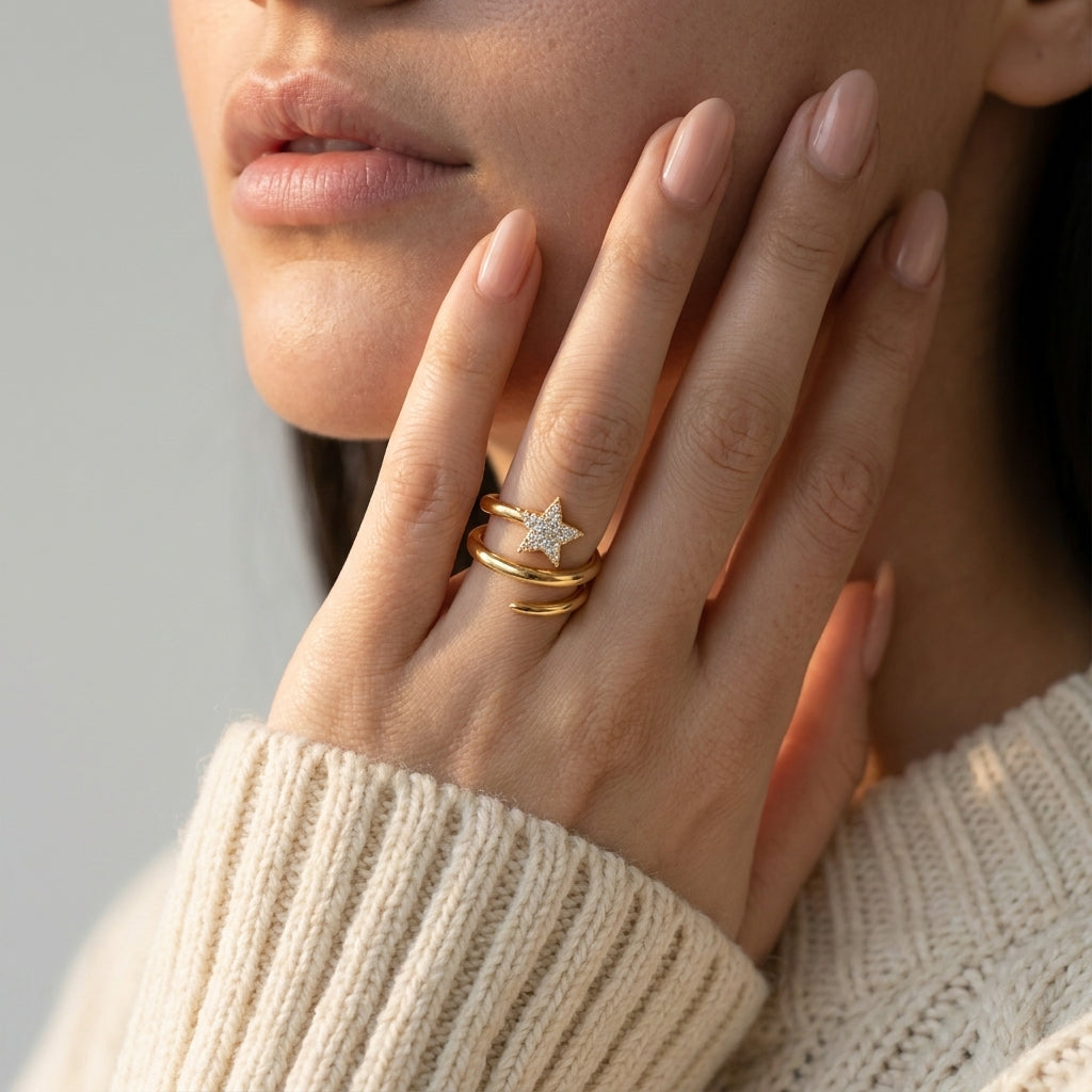 Women's Crystal Star Ring