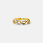 Women's Crystal Twist Open Ring