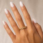 Women's Crystal Twist Open Ring