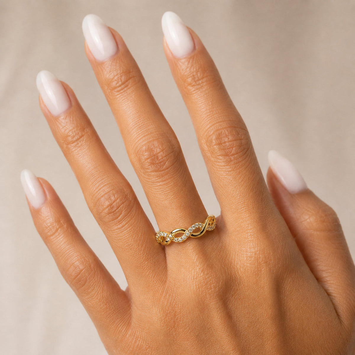 Women's Crystal Twist Open Ring