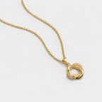 Women's Crystal Twisted Ring Pendant Necklace