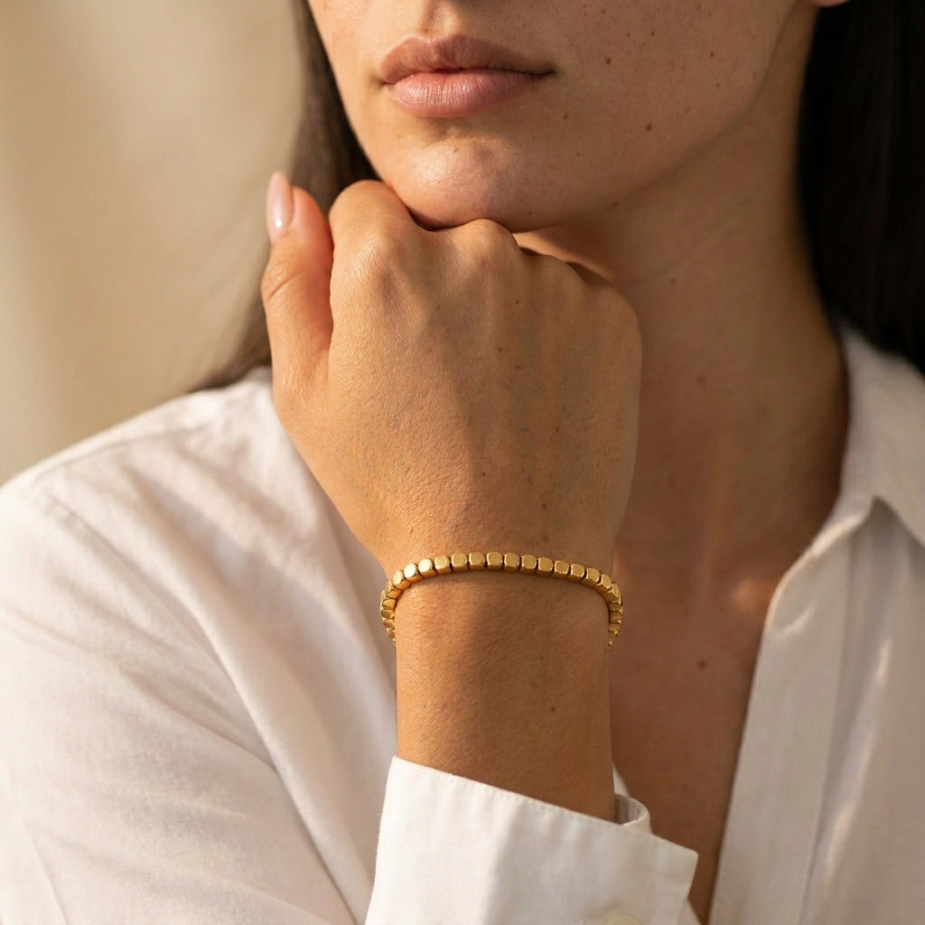 Women's Cube Bead Bracelet