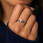 Women's Double Band Cross Crystal Ring