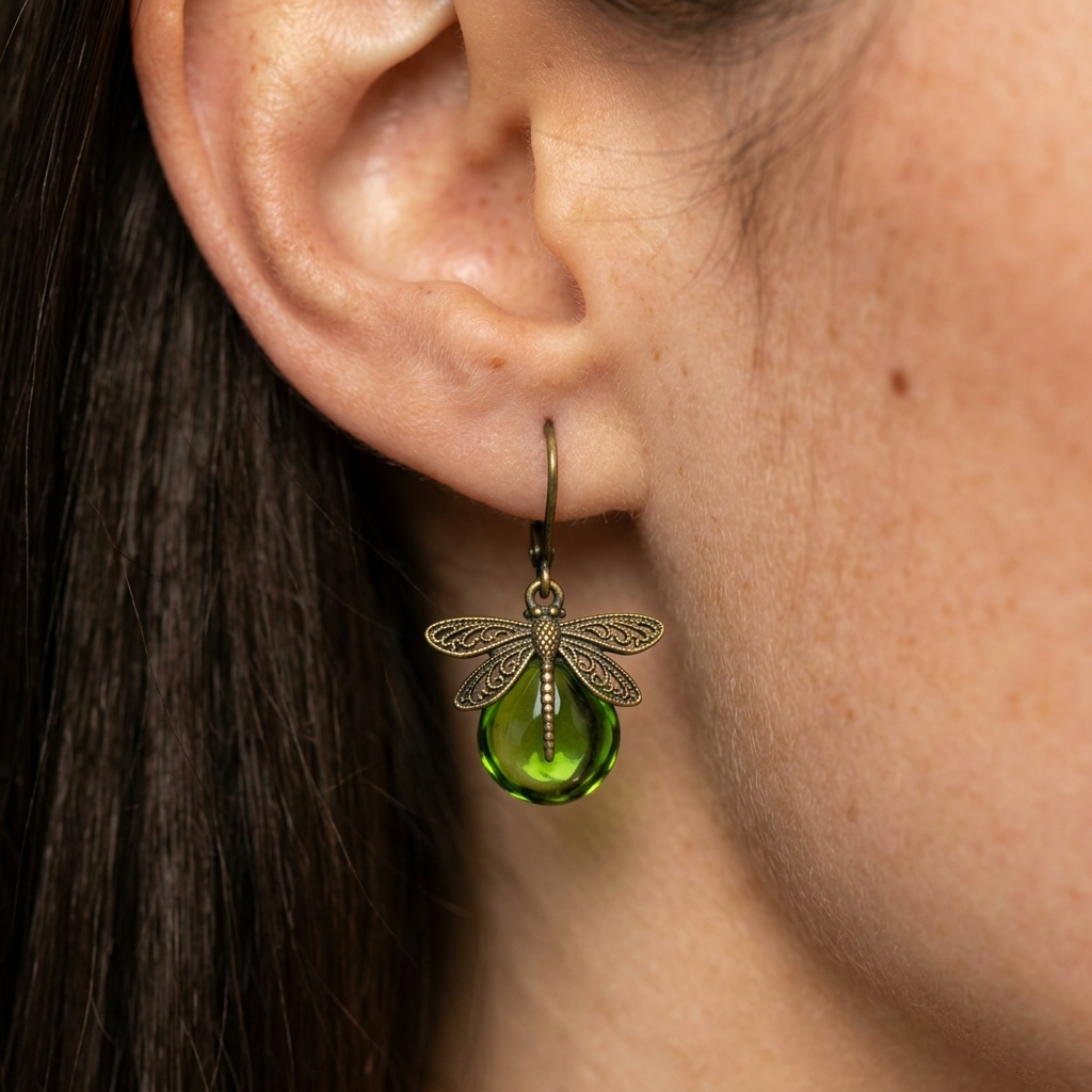 Women's Dragonfly Crystal Drop Earrings