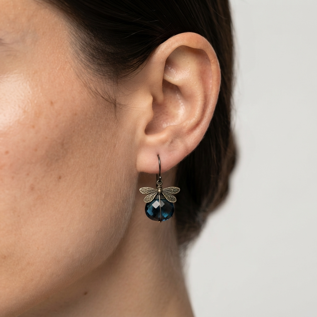 Women's Dragonfly Crystal Drop Earrings