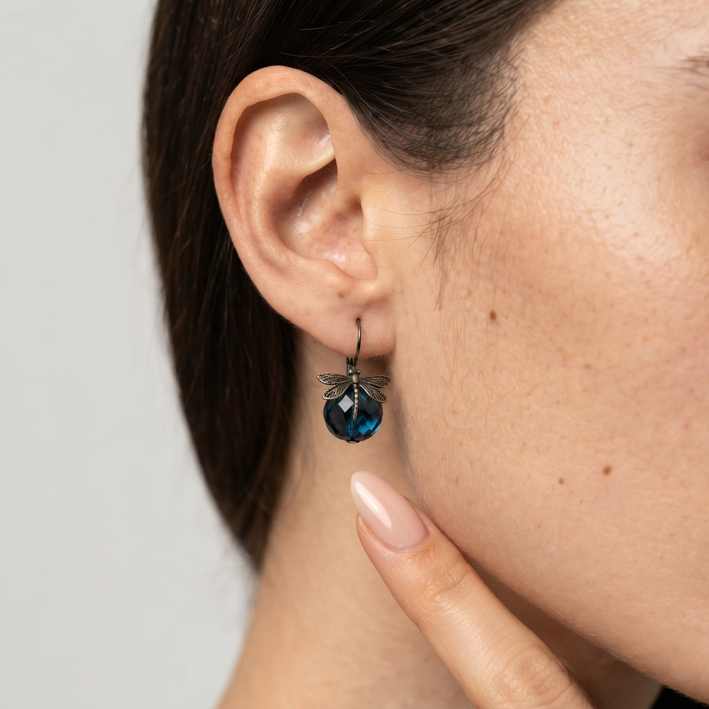 Women's Dragonfly Crystal Drop Earrings