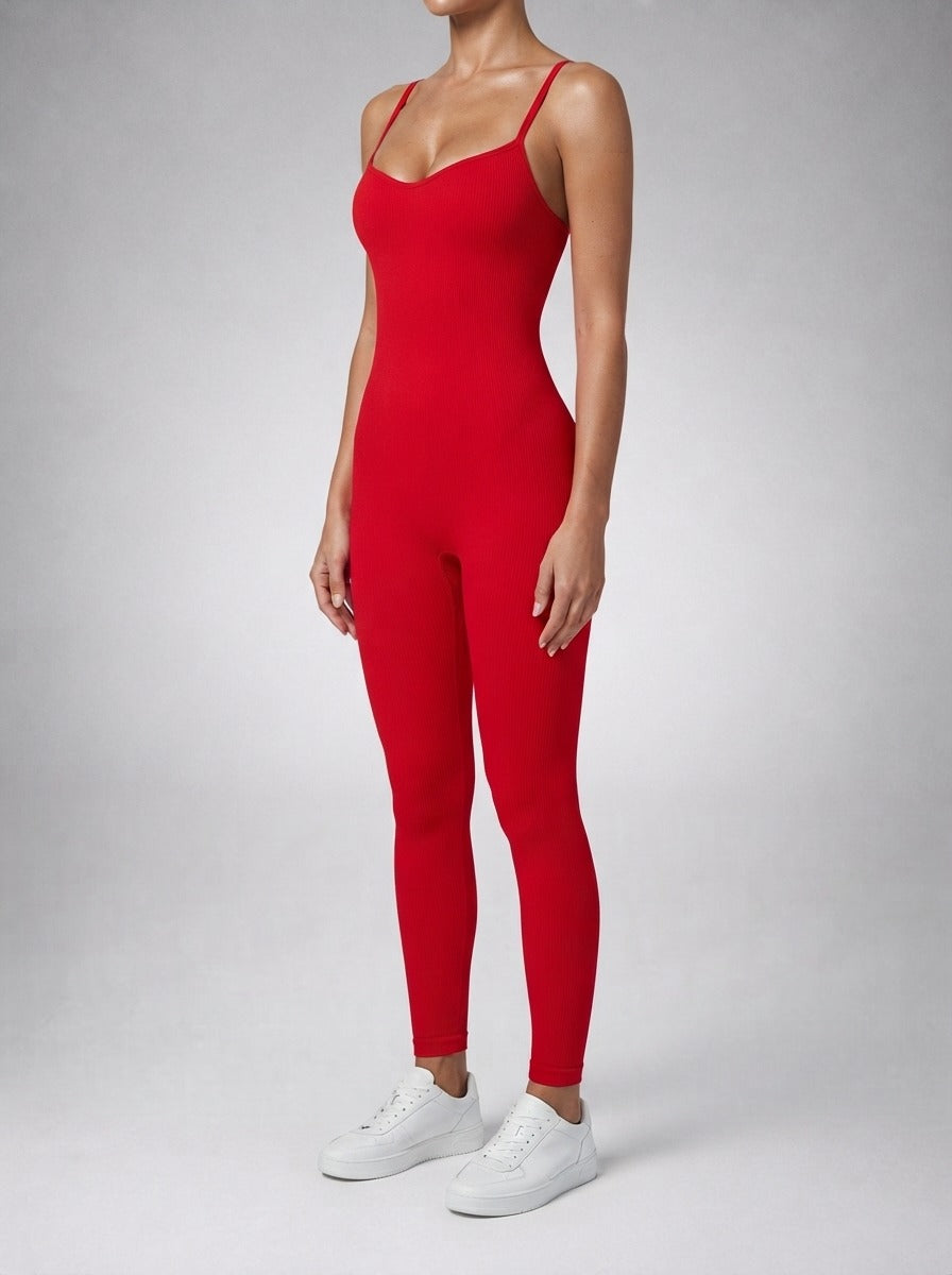 Women's Elegant Cross Back Sleeveless Jumpsuit with Scoop Neck