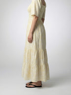 Women's Elegant Floral Tiered Occasion Maxi Dress with Sweetheart Neck