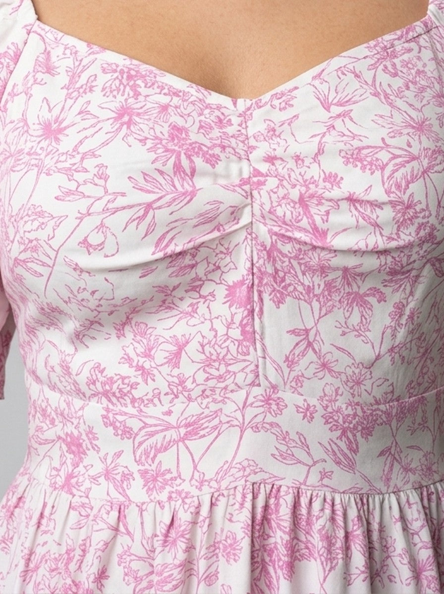 Women's Elegant Floral Tiered Occasion Maxi Dress with Sweetheart Neck