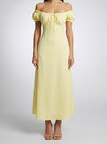 Women's Elegant Off-Shoulder Maxi Dress with Puff Sleeve