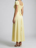 Women's Elegant Off-Shoulder Maxi Dress with Puff Sleeve