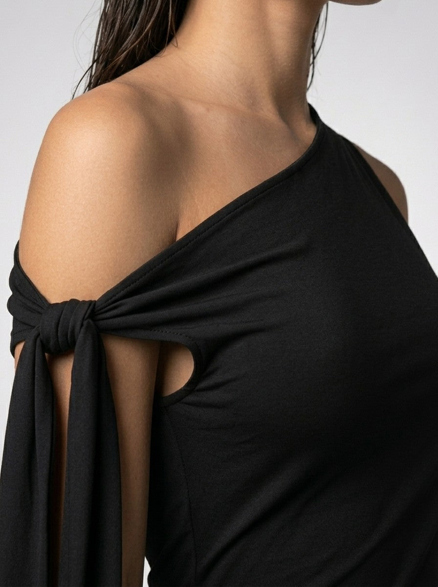 Women's Elegant One-Shoulder Draped Asymmetric Wedding Guest Maxi Dress