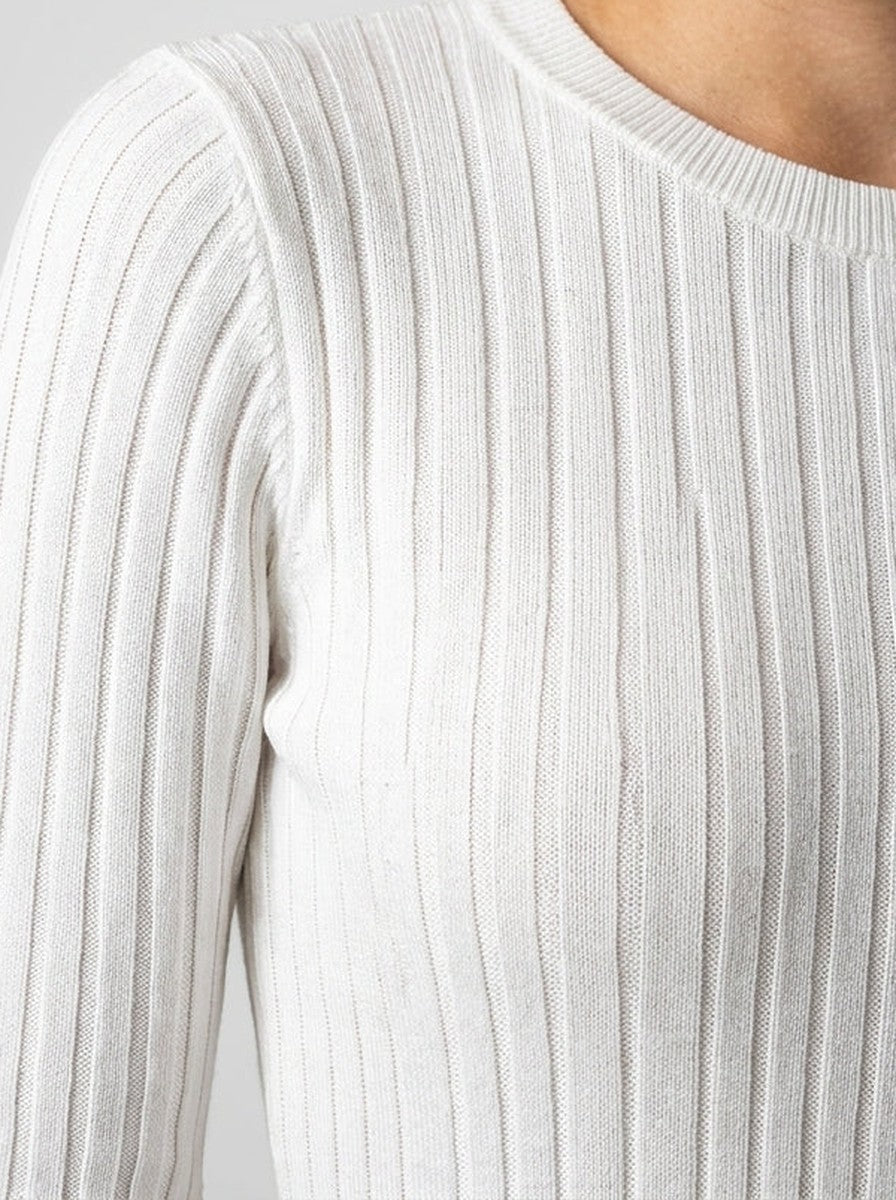 Women's Elegant Ribbed Long Sleeve Wedding Guest Maxi Dress with Round Neck