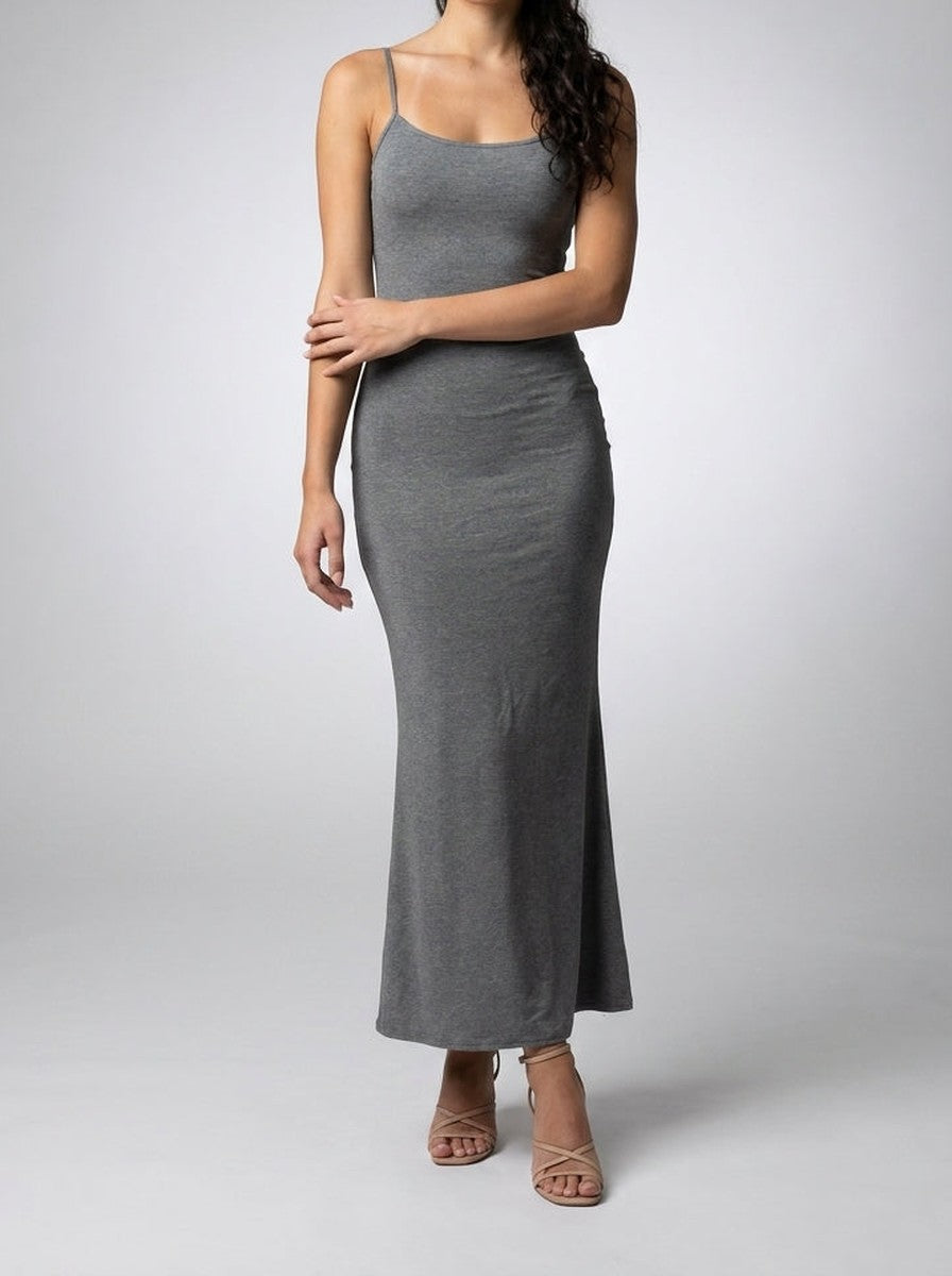 Women's Elegant Scoop Neck Spaghetti Strap Bodycon Maxi Dress