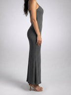 Women's Elegant Scoop Neck Spaghetti Strap Bodycon Maxi Dress