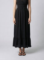 Women's Elegant Tiered Occasion Maxi Dress with Ruffle Cap Sleeve
