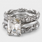 Women's Emerald Cut Crystal Ring
