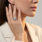 Women's Emerald Cut Crystal Ring