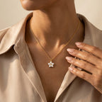 Women's Enamel Flower Pendant Necklace