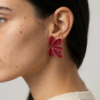 Women's Enamel Flower Stud Earrings